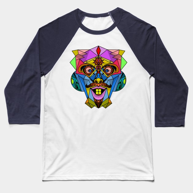 Colorful beardy mask Baseball T-Shirt by keyoveride